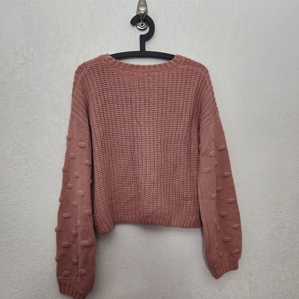 moon & madison Textured Knit Sweater in Dusty Rose